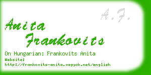 anita frankovits business card